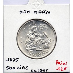 Saint Marin 500 lire 1975 Sup, KM 48 pièce de monnaie