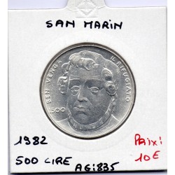 Saint Marin 500 lire 1982 Sup, KM 139 pièce de monnaie