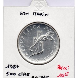 Saint Marin 500 lire 1987 Sup, KM 213 pièce de monnaie