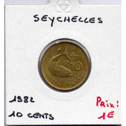 Seychelles 10 cents 1982 Sup, KM 48 pièce de monnaie