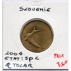 Slovénie 2 Tolarja 2004 Spl, KM 5 pièce de monnaie