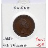 Suède 2/3 Skilling 1854 TB, KM 663 pièce de monnaie