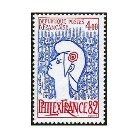 Timbres Yvert No 2216-2217 Philexfrance 82,  paire marianne de Cocteau