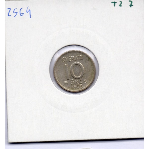 Suède 10 Ore 1953 Sup, KM 823 pièce de monnaie