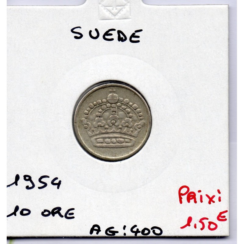 Suède 10 Ore 1954 Sup, KM 823 pièce de monnaie