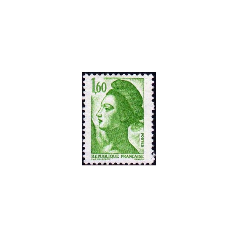 Timbre Yvert No 2219 Type marianne Liberté 1.60f vert