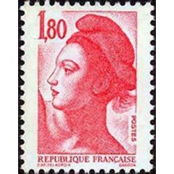 Timbre Yvert No 2220 Type marianne Liberté 1.80f rouge