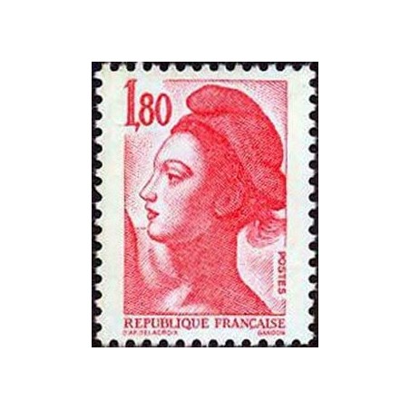 Timbre Yvert No 2220 Type marianne Liberté 1.80f rouge