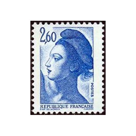 Timbre Yvert No 2221 Type marianne Liberté 2.60f bleu clair