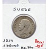Suède 1 krona 1914 TTB, KM 786 pièce de monnaie