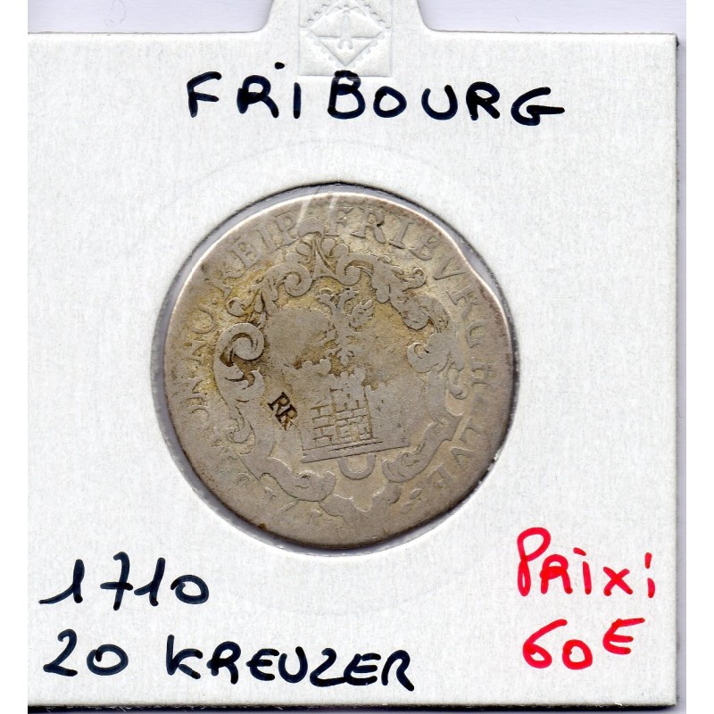Suisse Canton Fribourg 20 kreuzer 1710 TB-, KM 33 pièce de monnaie