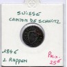 Suisse Canton Schwyz 2 rappen 1846 TTB, KM 62 pièce de monnaie