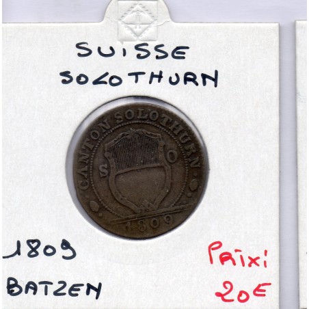 Suisse Canton Solothurn 1 batzen 1846 TTB, KM 67 pièce de monnaie
