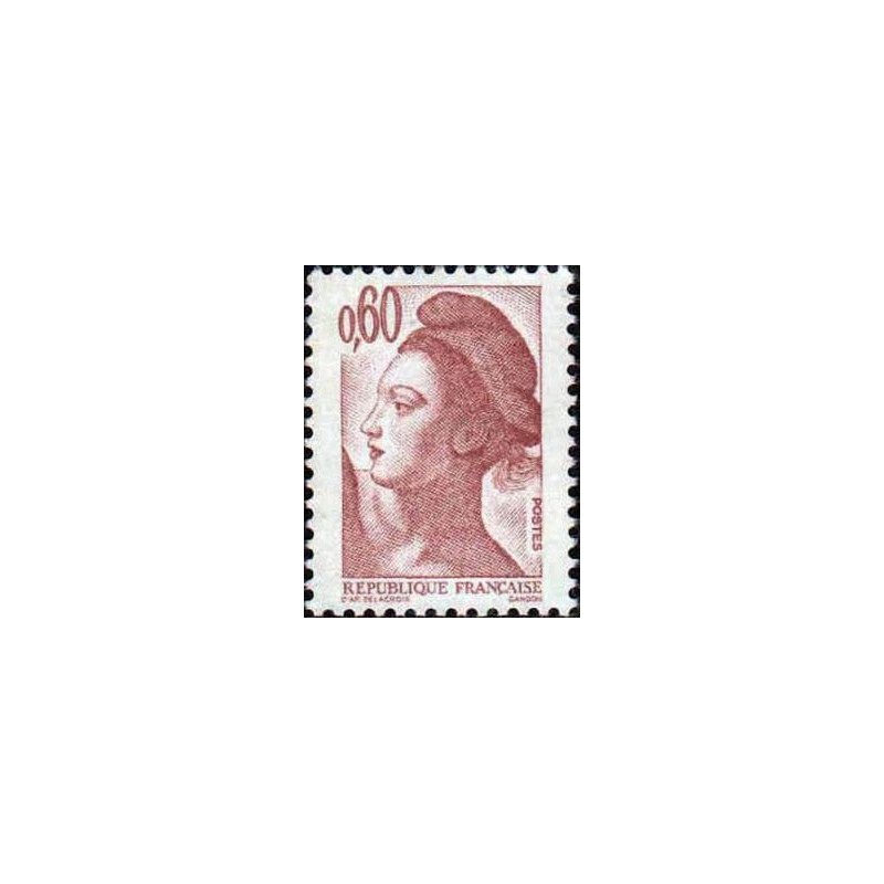 Timbre Yvert No 2239 Type Mariane liberté, 60ct brun rose