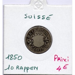 Suisse 10 rappen 1850 B, KM 6 pièce de monnaie