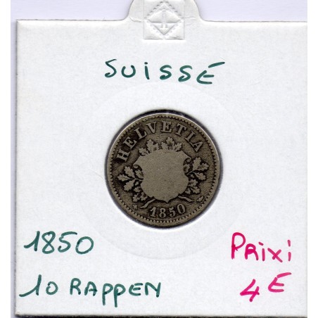 Suisse 10 rappen 1850 B, KM 6 pièce de monnaie