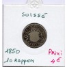 Suisse 10 rappen 1850 B, KM 6 pièce de monnaie