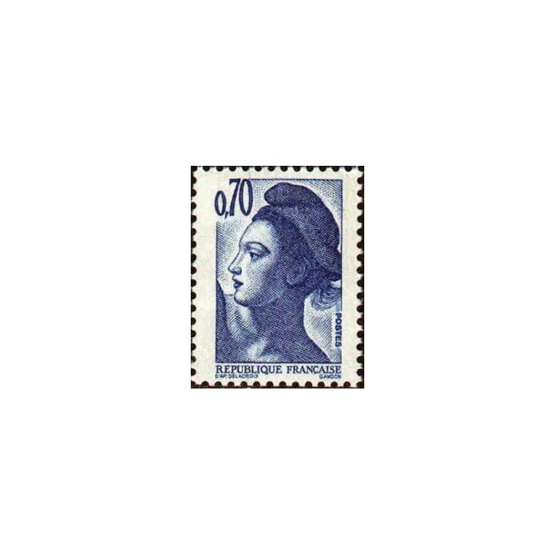 Timbre Yvert No 2240 Type Mariane liberté, 70ct bleu violet