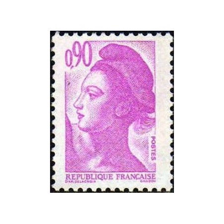 Timbre Yvert No 2242 Type Mariane liberté, 90ct violet clair