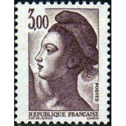 Timbre Yvert No 2243 Type Mariane liberté, 3.00fr brun violet