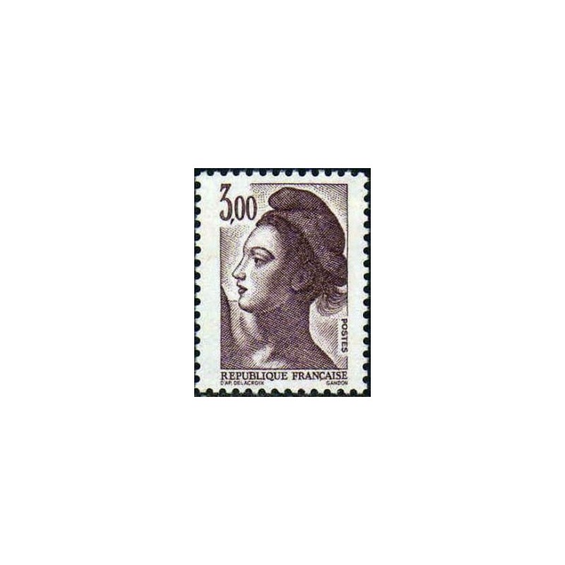 Timbre Yvert No 2243 Type Mariane liberté, 3.00fr brun violet