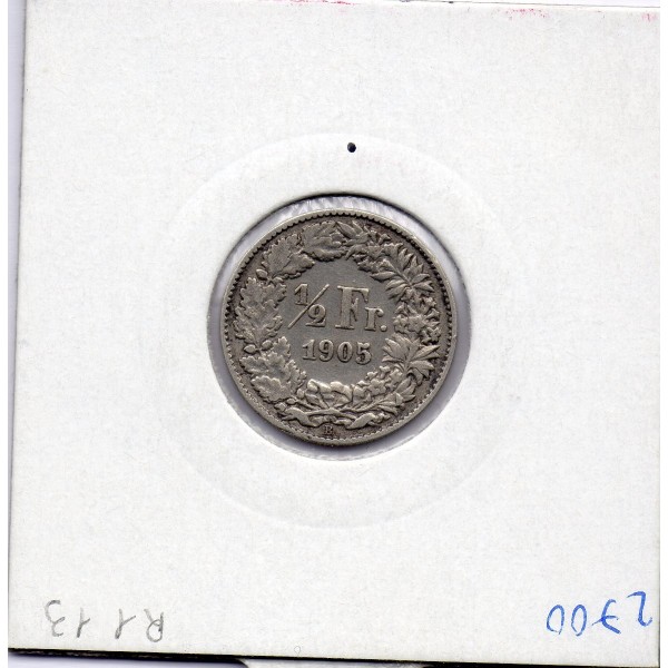 Suisse 1/2 franc 1905 TTB-, KM 23 pièce de monnaie