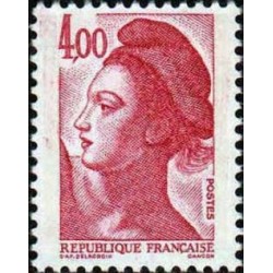 Timbre Yvert No 2244 Type Mariane liberté, 4.00fr rouge carmin