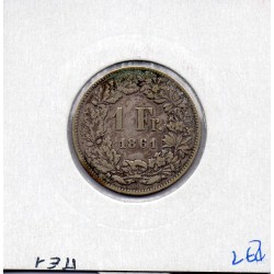 Suisse 1 franc 1861 TTB, KM 9a pièce de monnaie