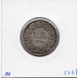 Suisse 1 franc 1861 TB, KM 9a pièce de monnaie