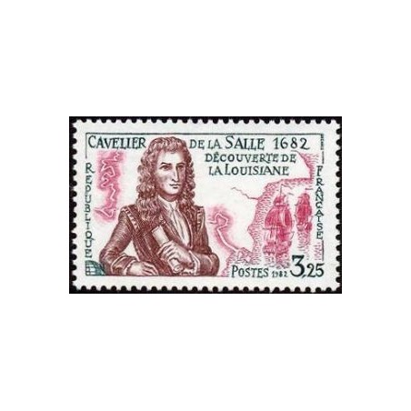 Timbre Yvert No 2250 Cavelier de La Salle, découverte de la Louisiane