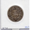 Suisse 2 francs 1874 TB, KM 21 pièce de monnaie