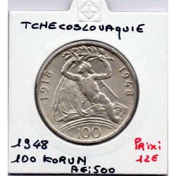 Tchecoslovaquie 100 korun 1948 Sup, KM 27 pièce de monnaie