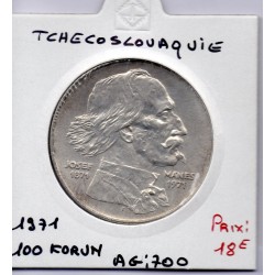Tchecoslovaquie 100 korun 1971 Sup, KM 73 pièce de monnaie