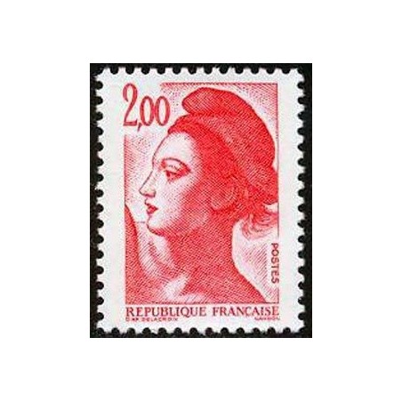 Timbre Yvert No 2274 Type mariane Liberté 2fr rouge