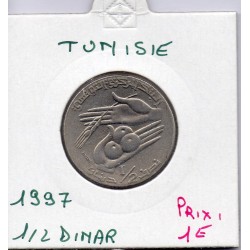 Tunisie 1/2 Dinar 1418 AH - 1997 Sup, KM 318 pièce de monnaie