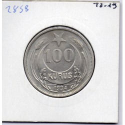 Turquie 100 Kurus 1934 Sup, KM 860 pièce de monnaie