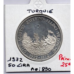 Turquie 50 Lira 1972 Sup, KM 901 pièce de monnaie