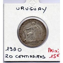 Uruguay 20 Centesimos 1930 TTB, KM 26 pièce de monnaie