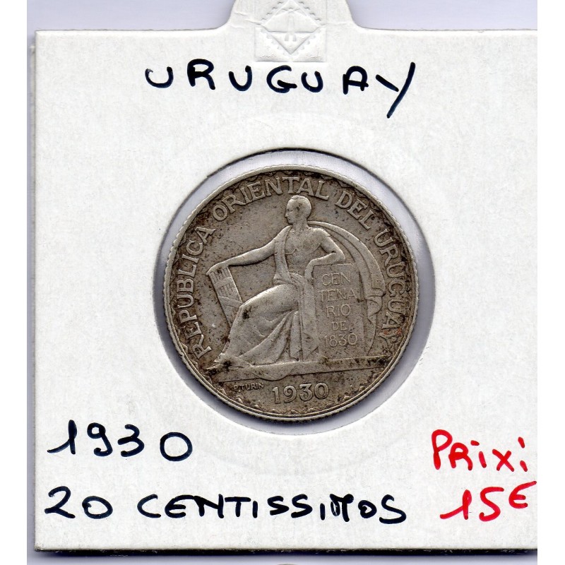 Uruguay 20 Centesimos 1930 TTB, KM 26 pièce de monnaie