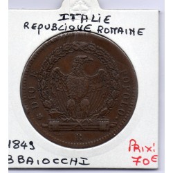 Vatican République Romaine  3 Baiocchi 1849 TTB+, KM 23 pièce de monnaie
