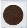 Vatican République Romaine  3 Baiocchi 1849 TTB+, KM 23 pièce de monnaie