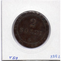 Vatican Pius ou Pie IX 2 Soldi 1866 TTB, KM 1373 pièce de monnaie