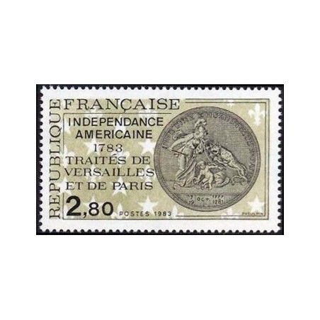 Timbre Yvert No 2285 traité de Versailles et Paris, indépendance Américaine