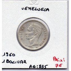 Venezuela 1 Bolivar 1960 Sup, KM Y37a pièce de monnaie