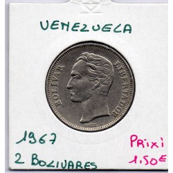 Venezuela 2 Bolivares 1967 Sup, KM Y43 pièce de monnaie