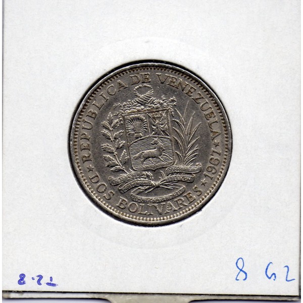 Venezuela 2 Bolivares 1967 Sup, KM Y43 pièce de monnaie