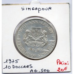 Singapour 10 dollars 1975 Sup, KM 11 pièce de monnaie