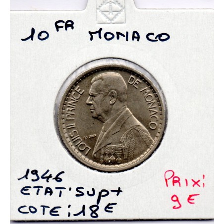 Monaco Louis II 10 francs 1946 Sup+, Gad 136 pièce de monnaie