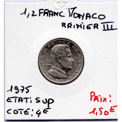 Monaco Rainier III 1/2 Franc 1975 Sup, Gad 149 pièce de monnaie