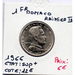Monaco Rainier III 1 Franc 1966 Sup+, Gad 150 pièce de monnaie